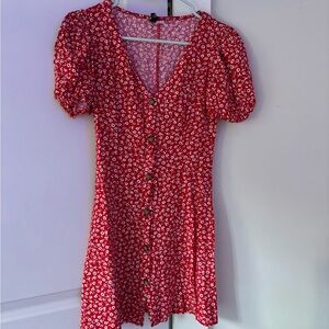 H&M Red Floral Mini Dress